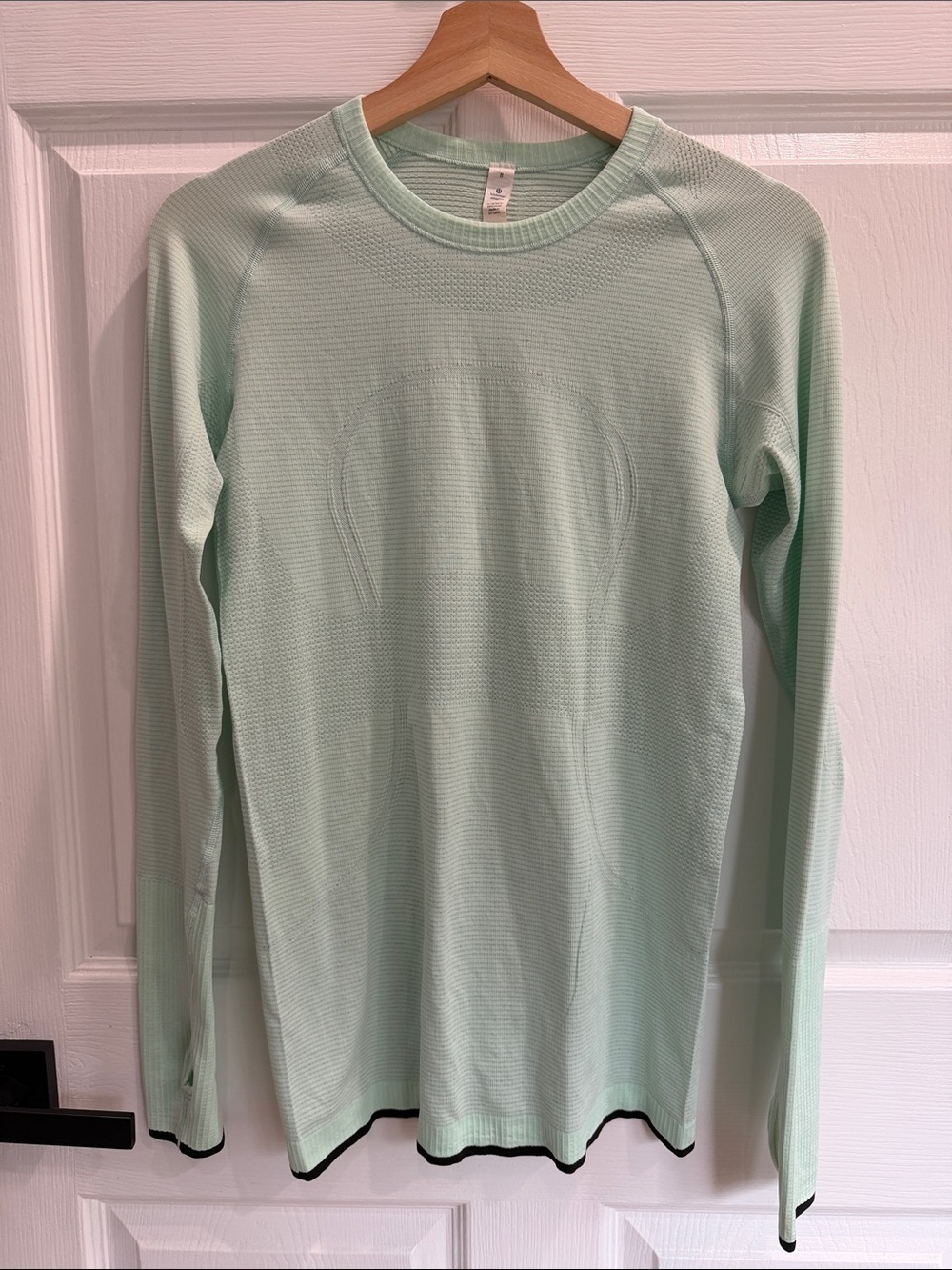 lululemon athletica Light Mint Crewneck Sweater with Black Trim